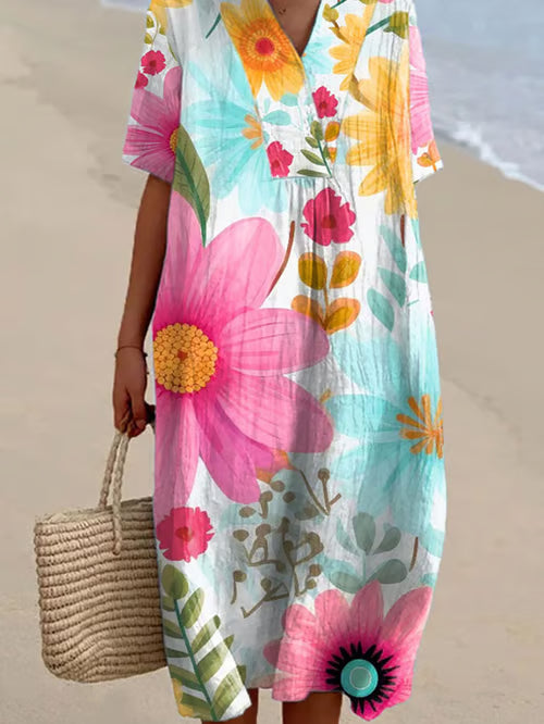 Flowy dress with subtle art