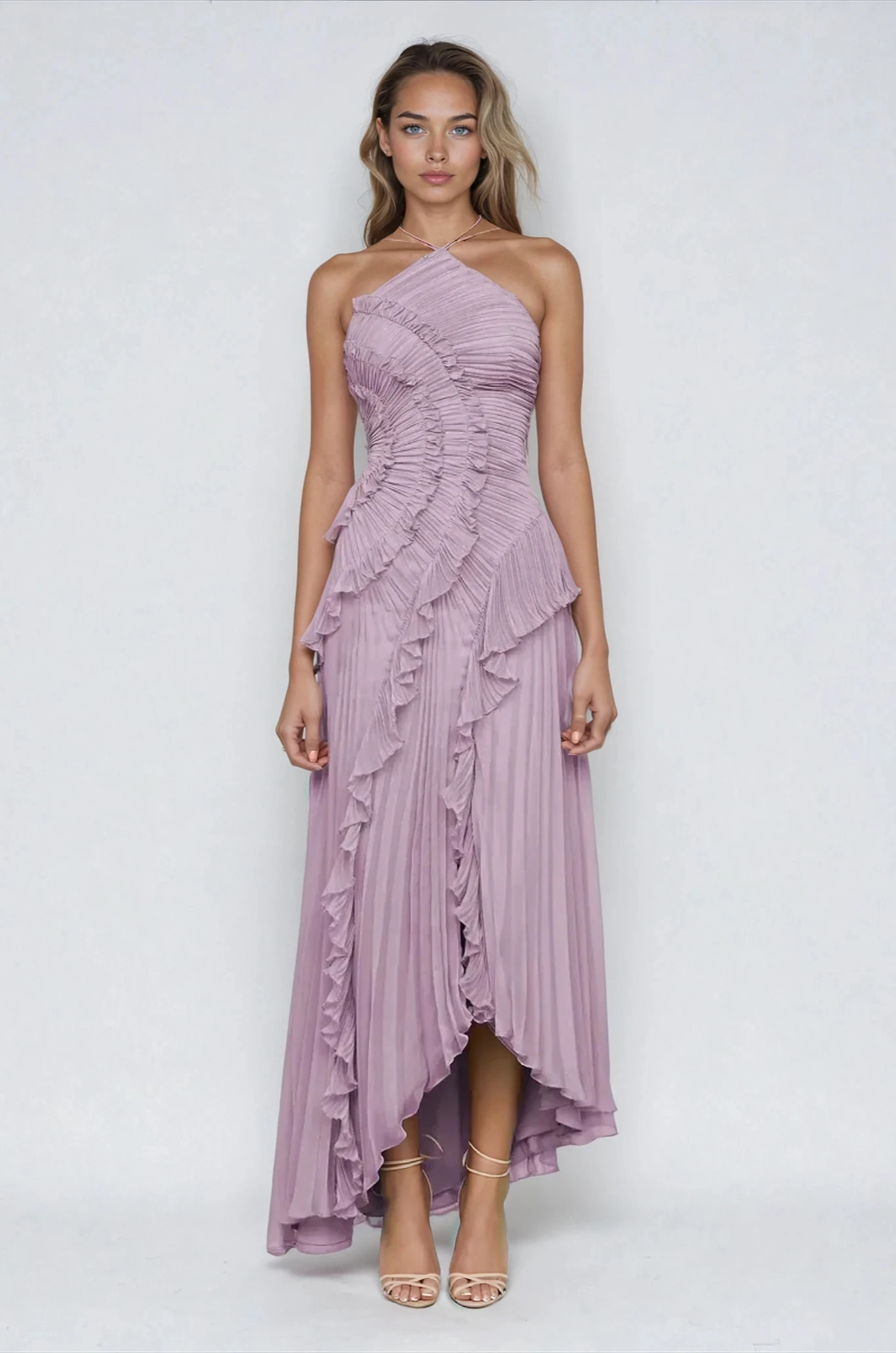 Gabrielle | Robe d'été lilas évasée