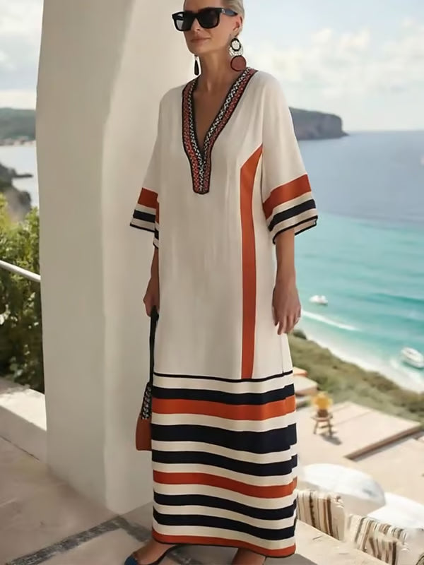 Robe ample à rayures