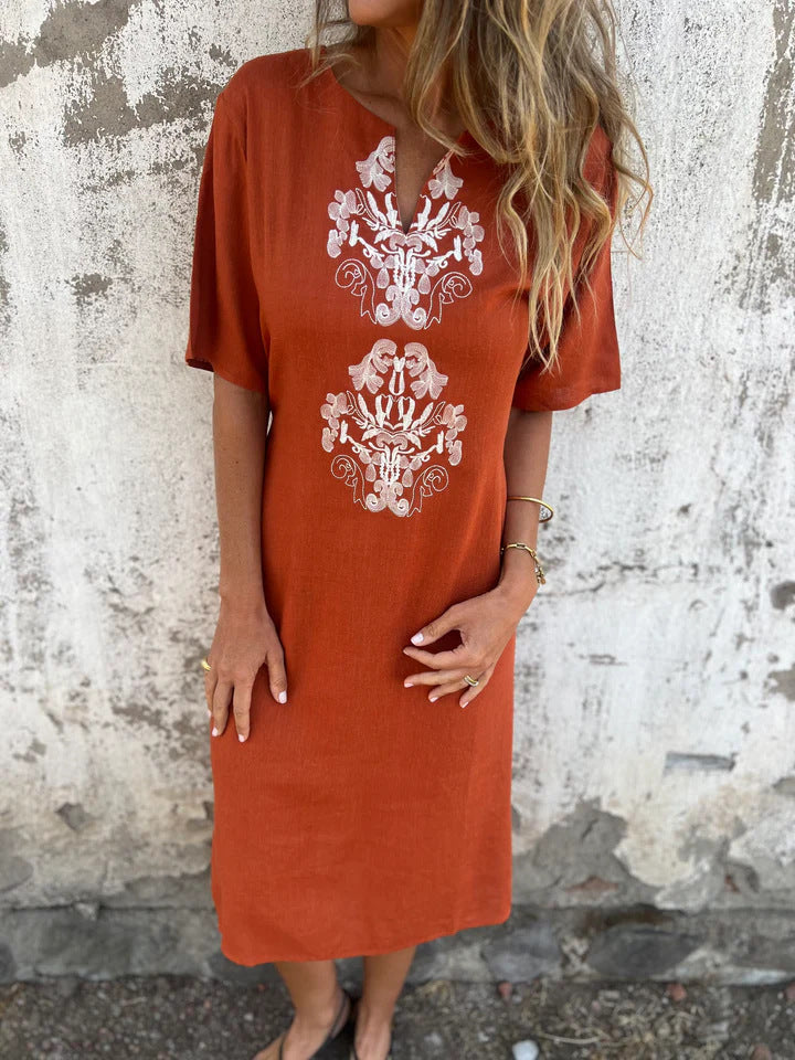 Sophie | Robe Imprimée Coton‑Lin