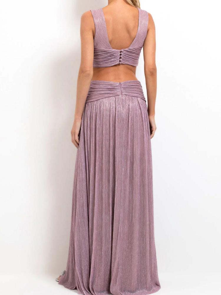 Colette | Robe longue à décolleté plongeant