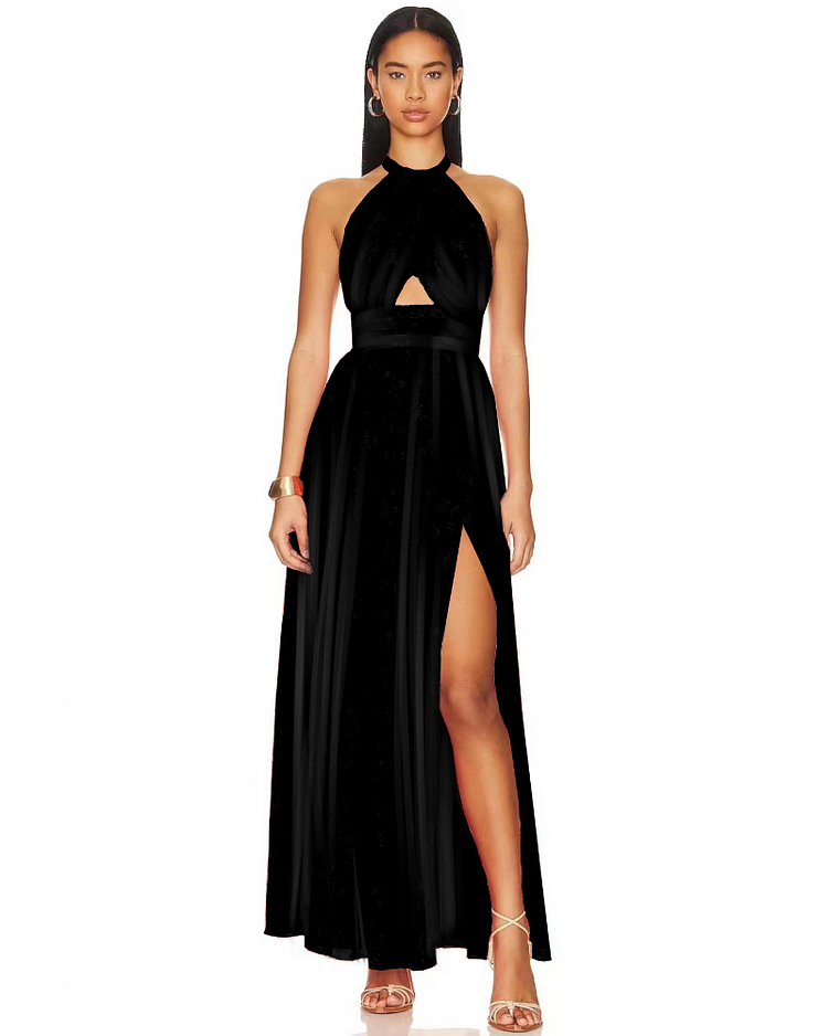 Floral | robe longue sexy sans manches