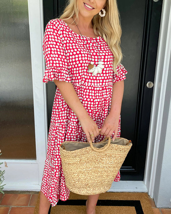 Emma I Robe Midi à Pois Chic