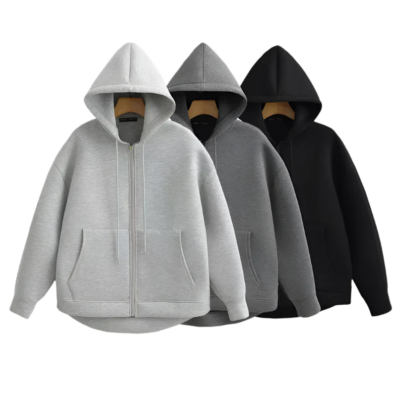 Zoé | Sweat à capuche zippé oversize