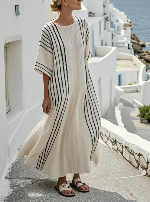 Robe en lin longue avec une chute fluide