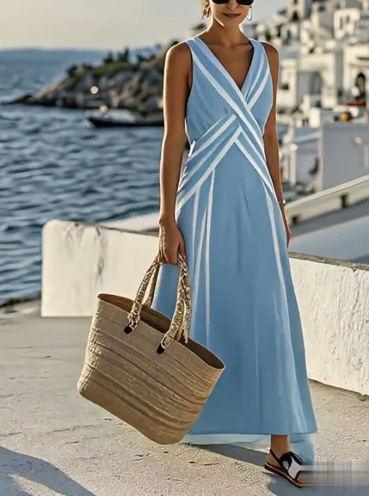 Robe en lin croisée élégante