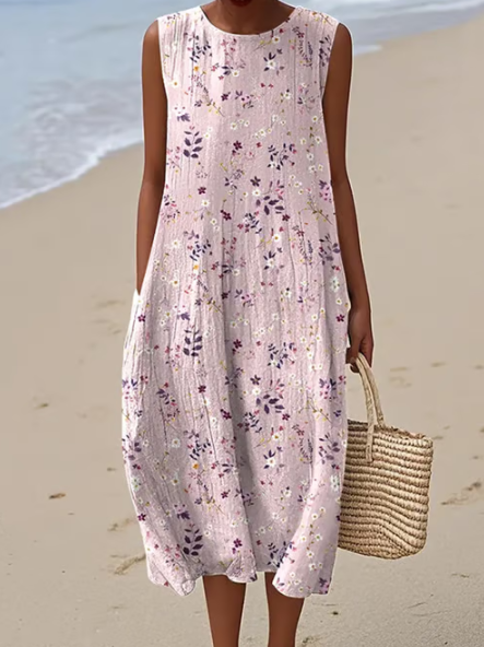 Robe en lin à fleurs sauvages