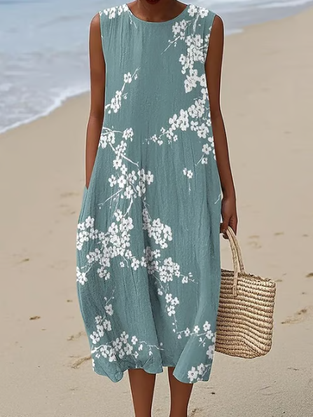 Robe sans manches florale douce