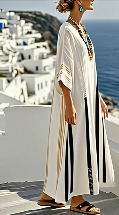Robe d'été en lin rayée