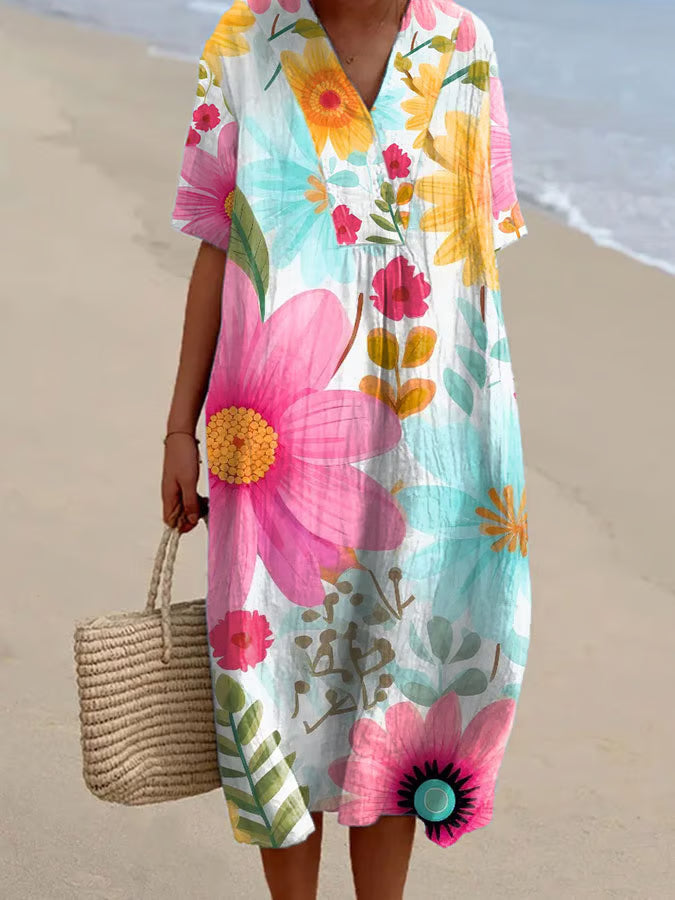 Flowy dress with subtle art