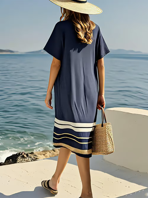 Robe courte en lin nouée