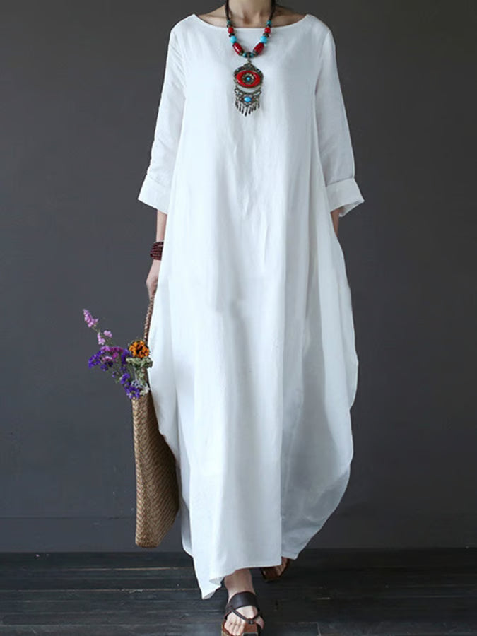 Robe en lin avec élégance naturelle