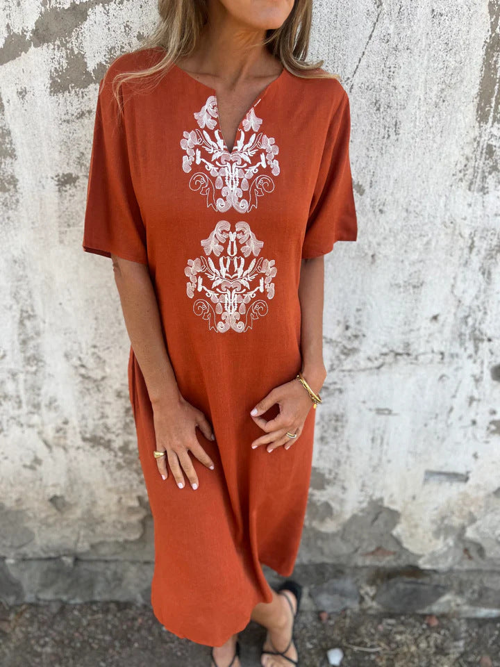 Sophie | Robe Imprimée Coton‑Lin