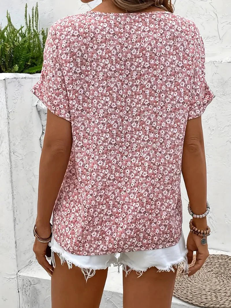 Charis™ | Blouse à Boutons Fleurs