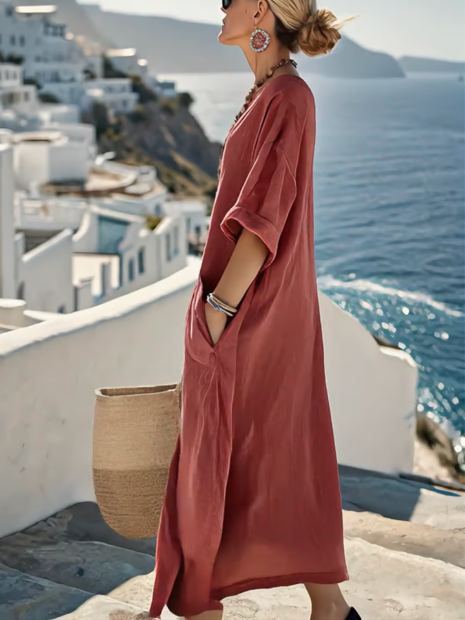 Robe ample en lin avec poches