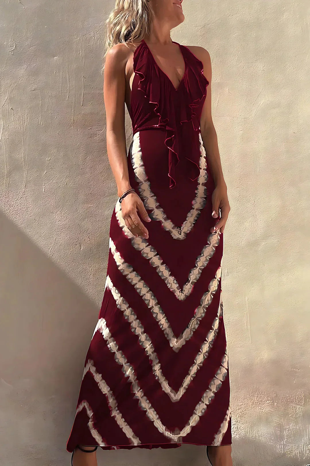 Arlette | Long sleeveless dress with V-neck