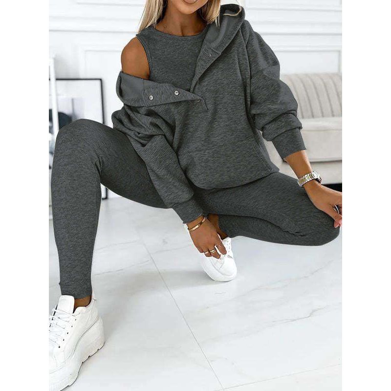 Confortable Ensemble de Hoodie 3 pièces