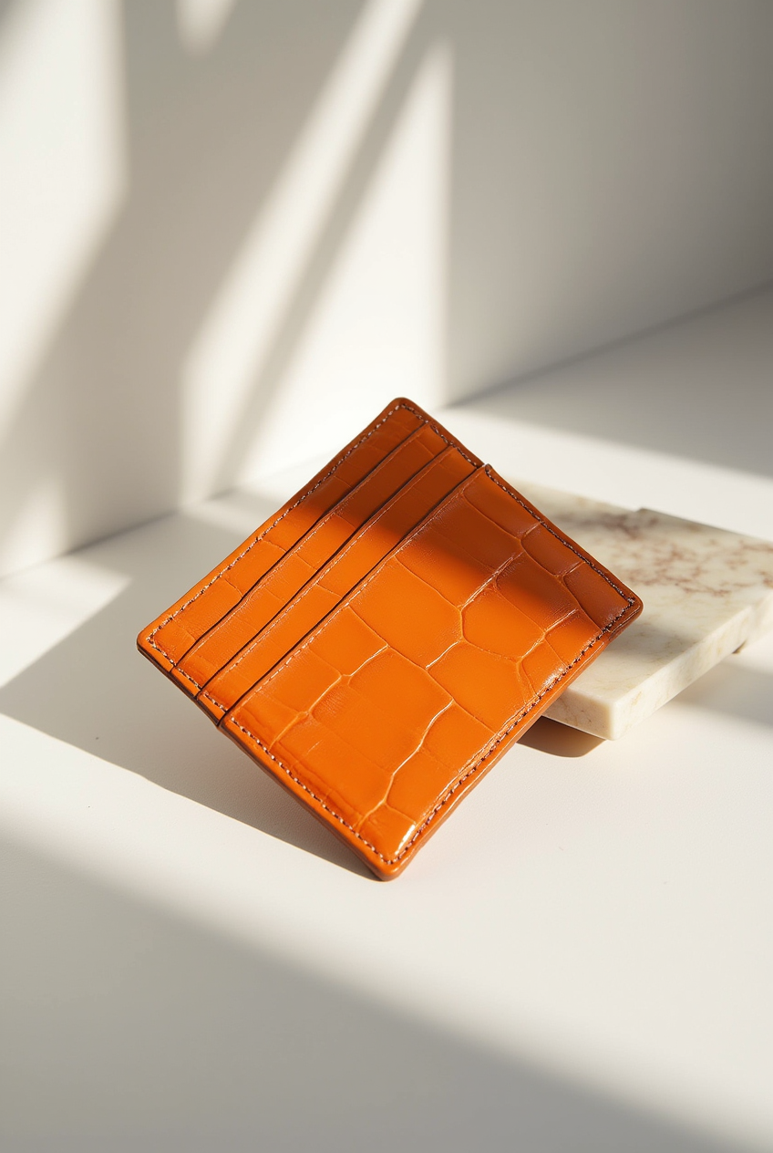 Rimini Leather Cardholder - Orange Edition