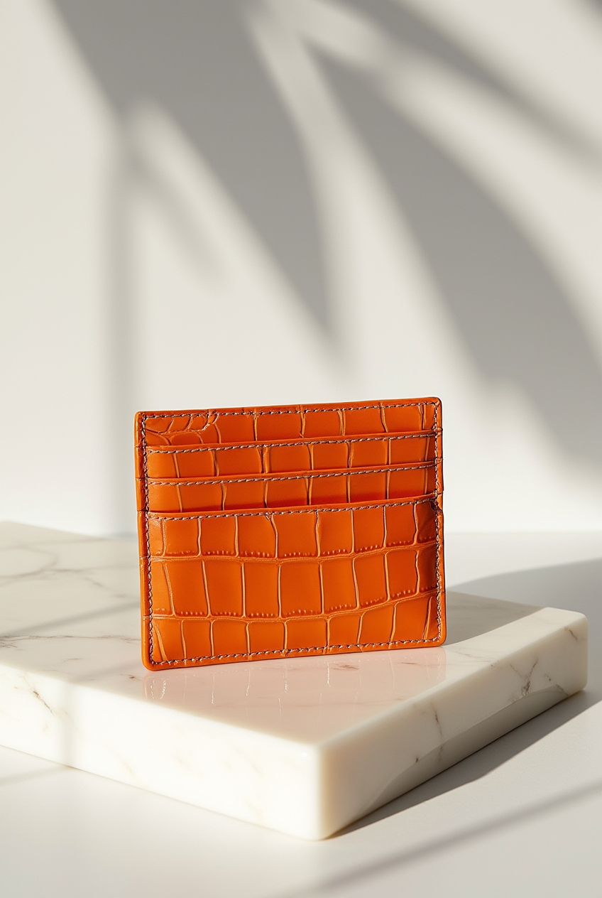 Rimini Leather Cardholder - Orange Edition