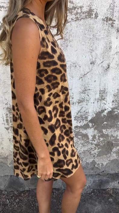 Léa – Robe Courte Imprimé Panthère