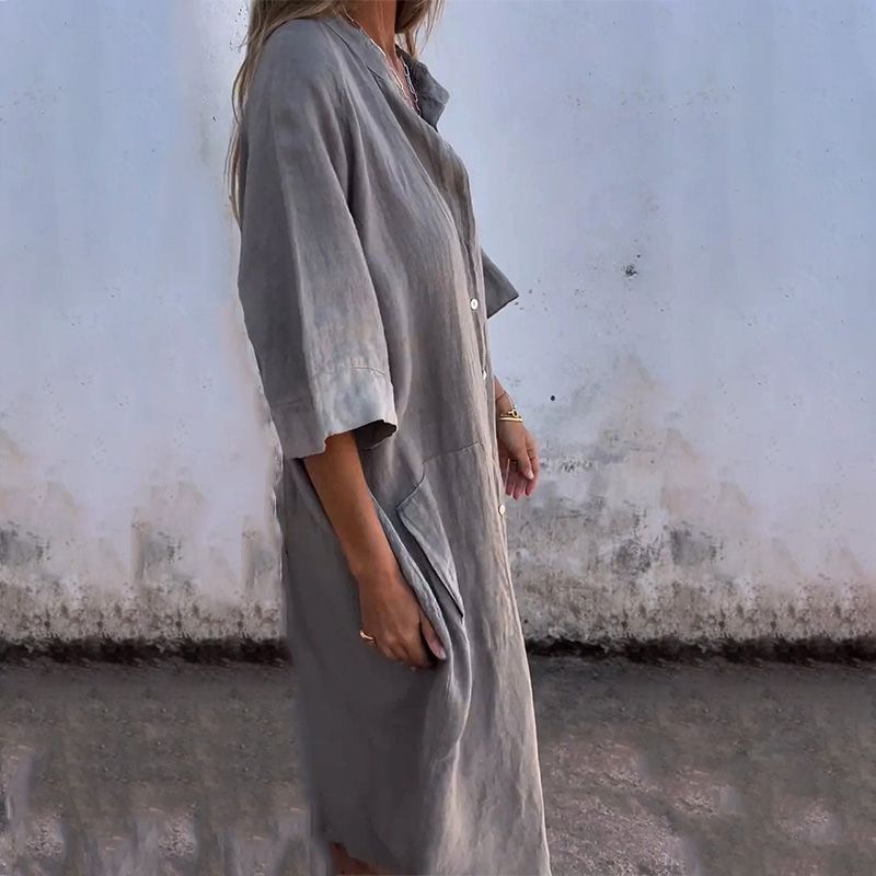 Sofia | Robe Longue Casual en Coton-Lin