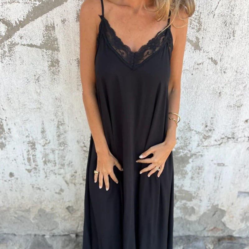 Élise | Robe Maxi Dentelle & Décolleté V